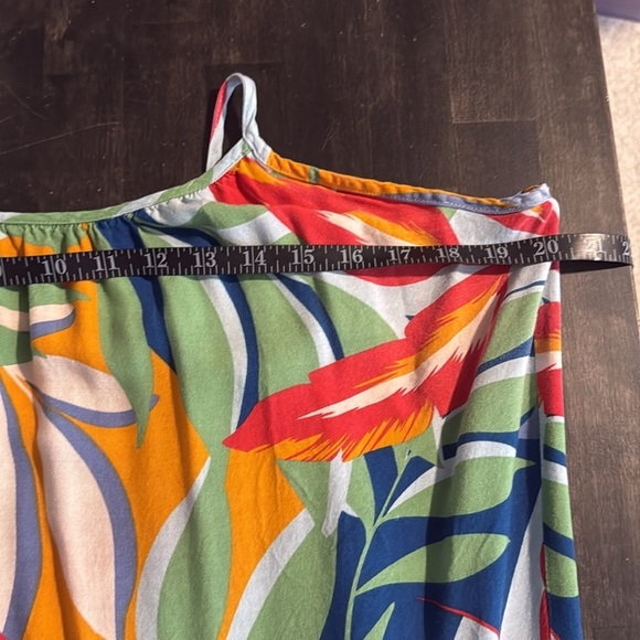 GOA by Japna Blue Tropical Botanical Tiered Midi Dress Size XL - Picture 5 of 6